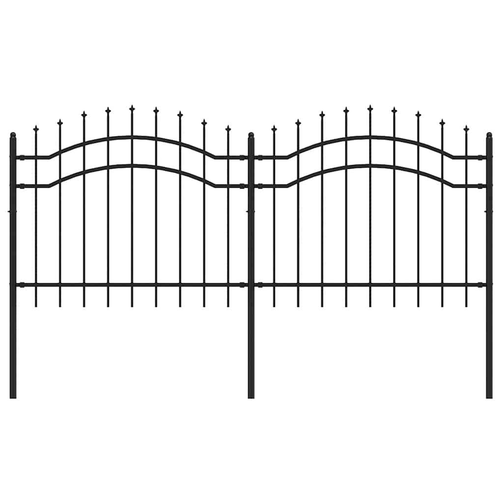 Garden Fence "Woerden" with Spear Top Black 240x100 cm Steel