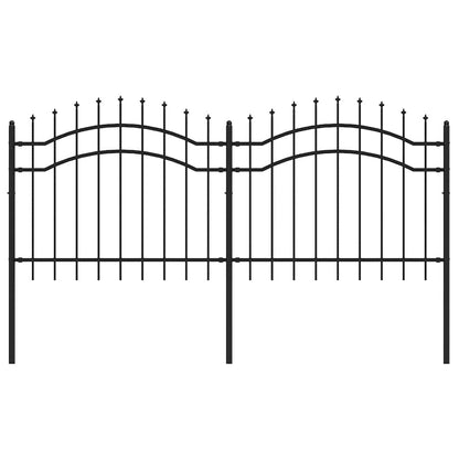 Garden Fence "Woerden" with Spear Top Black 240x100 cm Steel