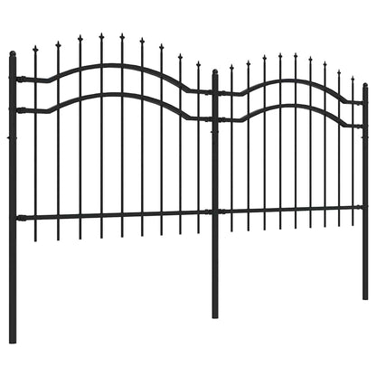 Garden Fence "Woerden" with Spear Top Black 240x100 cm Steel