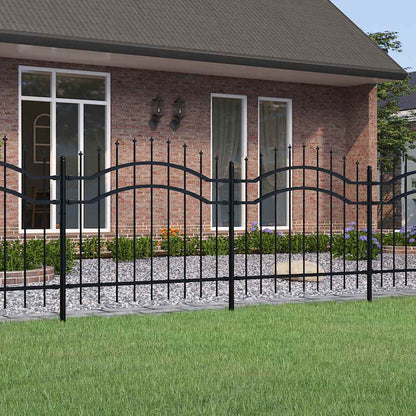 Garden Fence "Woerden" with Spear Top Black 240x100 cm Steel