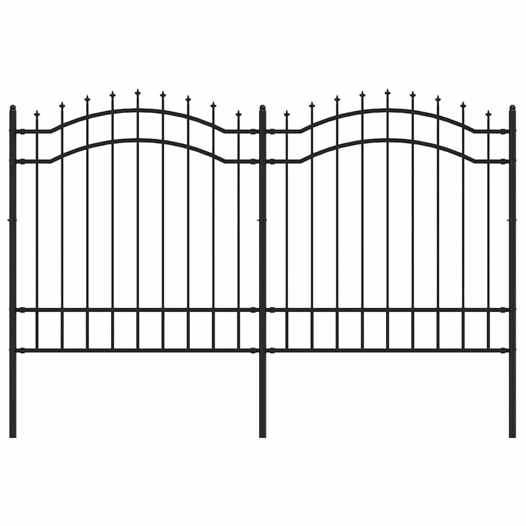Garden Fence "Woerden" with Spear Top Black 240x125 cm Steel