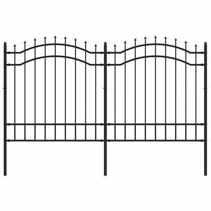 Garden Fence "Woerden" with Spear Top Black 240x125 cm Steel