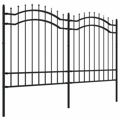 Garden Fence "Woerden" with Spear Top Black 240x125 cm Steel