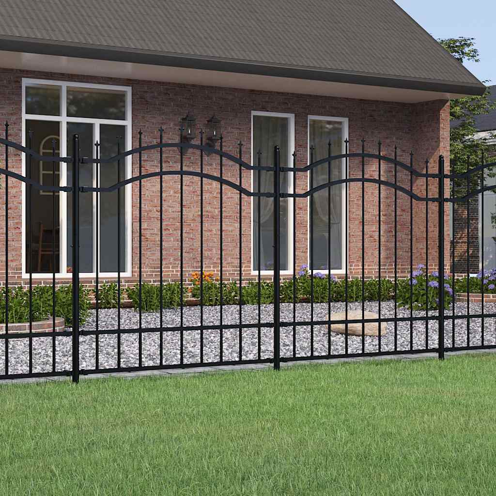Garden Fence "Woerden" with Spear Top Black 240x125 cm Steel