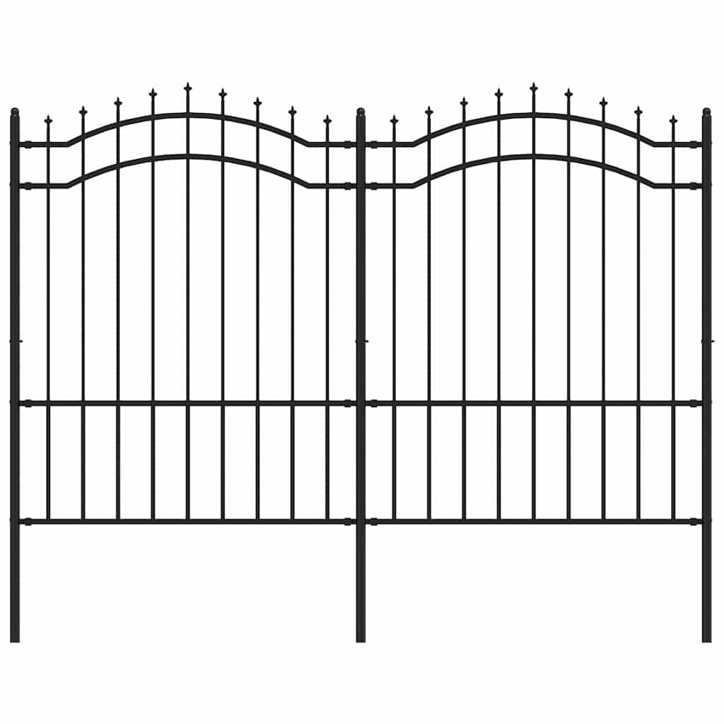 Garden Fence "Woerden" with Spear Top Black 240x150 cm Steel