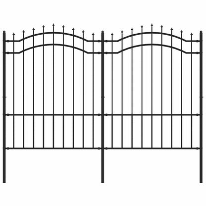 Garden Fence "Woerden" with Spear Top Black 240x150 cm Steel