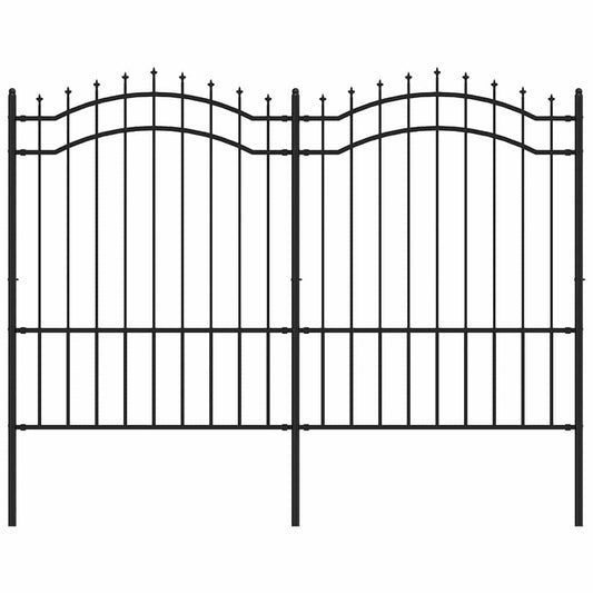 Garden Fence "Woerden" with Spear Top Black 240x150 cm Steel