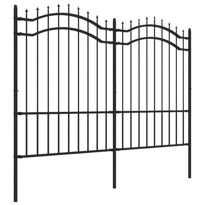 Garden Fence "Woerden" with Spear Top Black 240x150 cm Steel