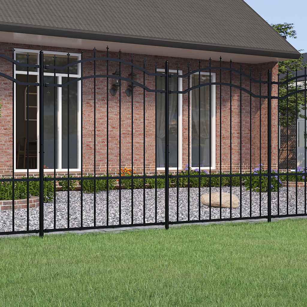 Garden Fence "Woerden" with Spear Top Black 240x150 cm Steel