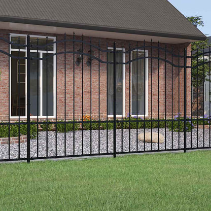 Garden Fence "Woerden" with Spear Top Black 240x150 cm Steel