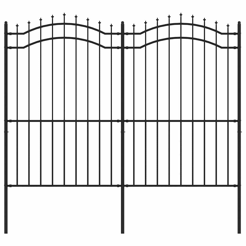 Garden Fence "Woerden" with Spear Top Black 240x175 cm Steel