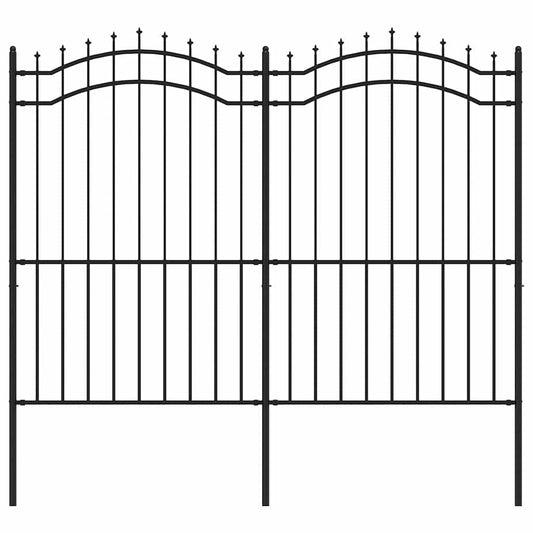 Garden Fence "Woerden" with Spear Top Black 240x175 cm Steel