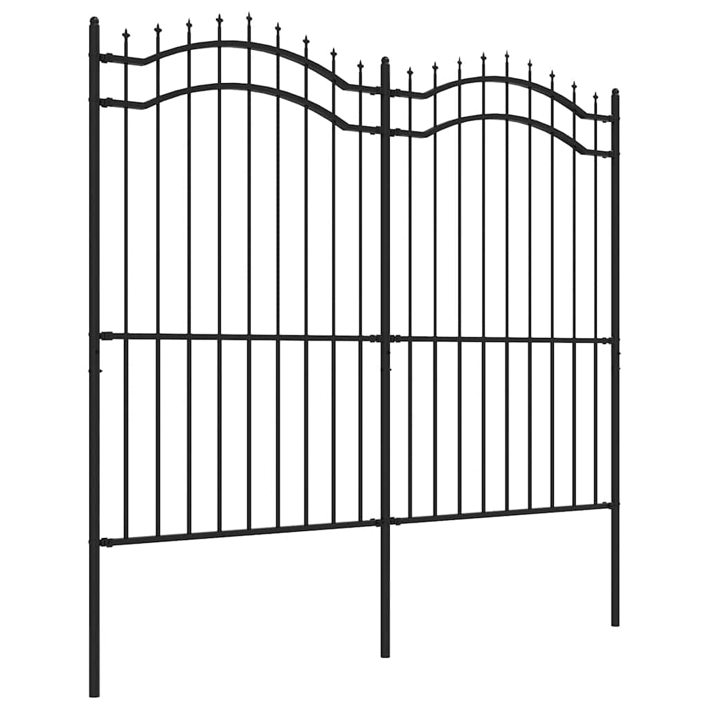 Garden Fence "Woerden" with Spear Top Black 240x175 cm Steel