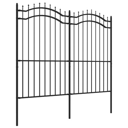 Garden Fence "Woerden" with Spear Top Black 240x175 cm Steel