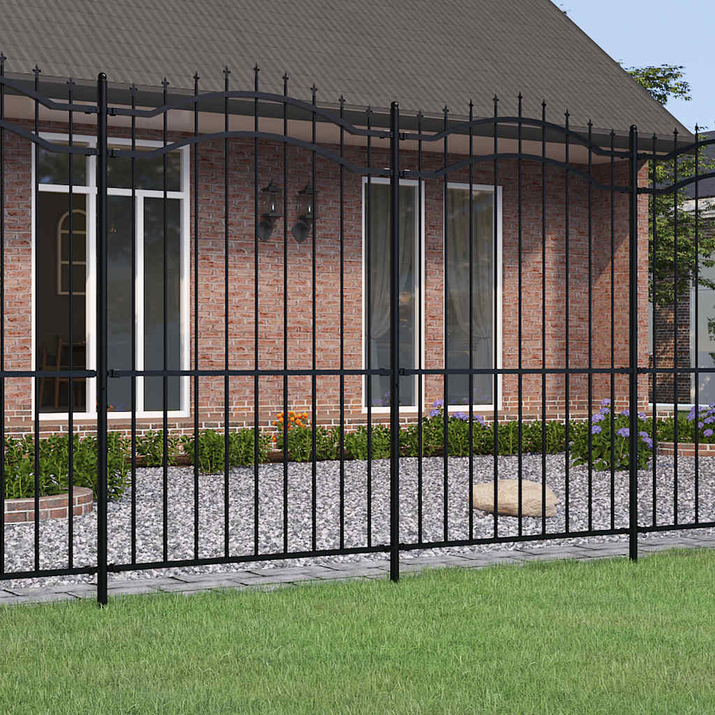 Garden Fence "Woerden" with Spear Top Black 240x175 cm Steel