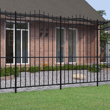 Garden Fence "Woerden" with Spear Top Black 240x175 cm Steel