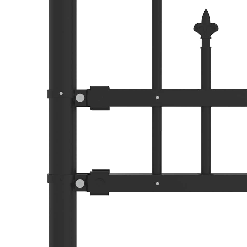 Garden Fence KAMPEN" with Spear Top Black 240x75 cm Steel