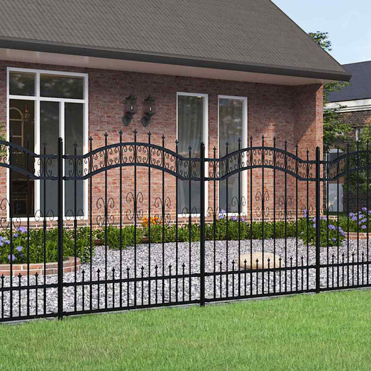 Garden Fence KAMPEN 240 x 165 cm Powder-coated steel Black