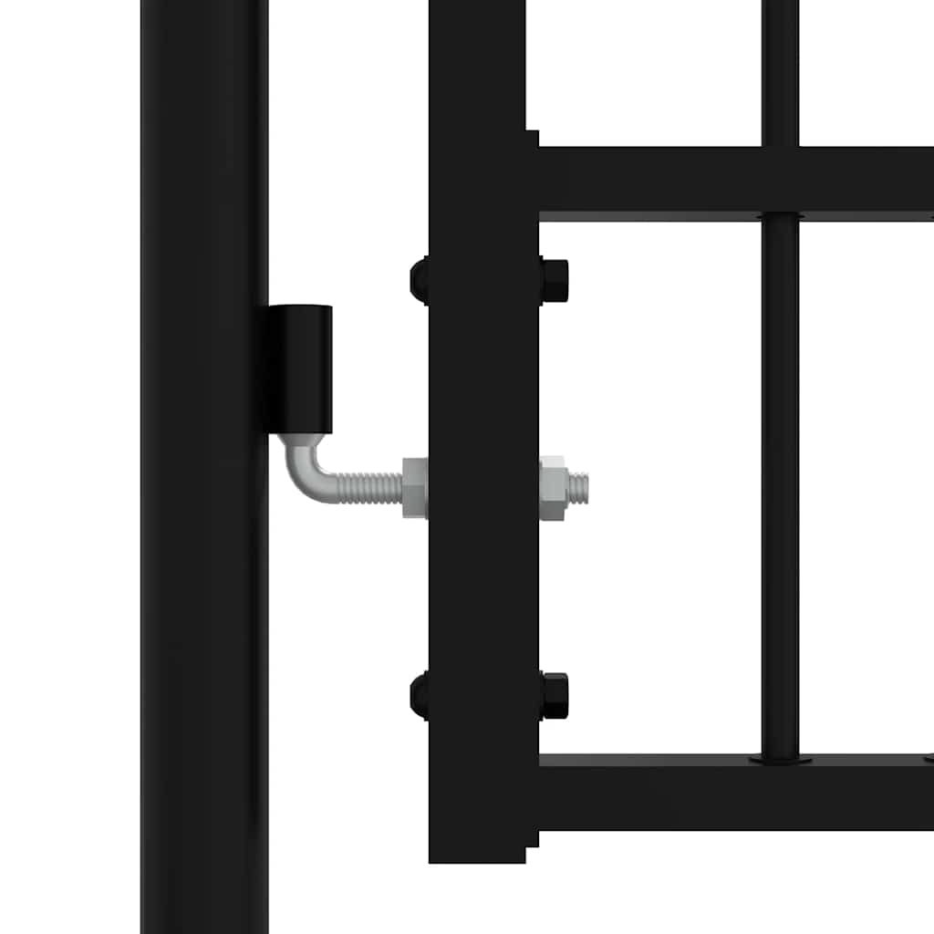 Fence Gate "KAMPEN" with Spear Top Black 302x100 cm Steel
