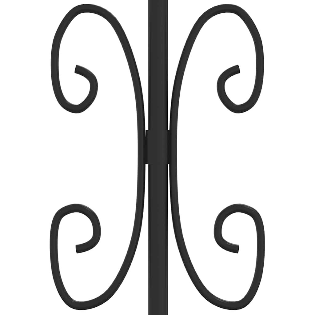 Fence Gate KAMPEN with Spear Top Black 302x172 cm Steel