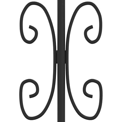 Fence Gate KAMPEN with Spear Top Black 302x172 cm Steel