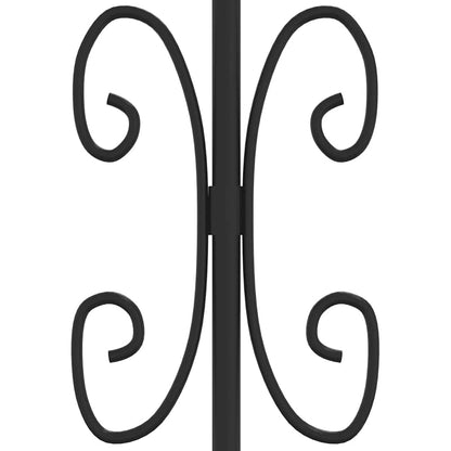 Fence Gate "KAMPEN" with Spear Top Black 394,5x125 cm Steel