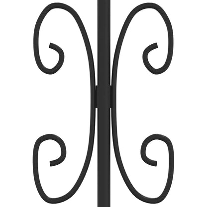 Fence Gate "KAMPEN" with Spear Top Black 394,5x172 cm Steel