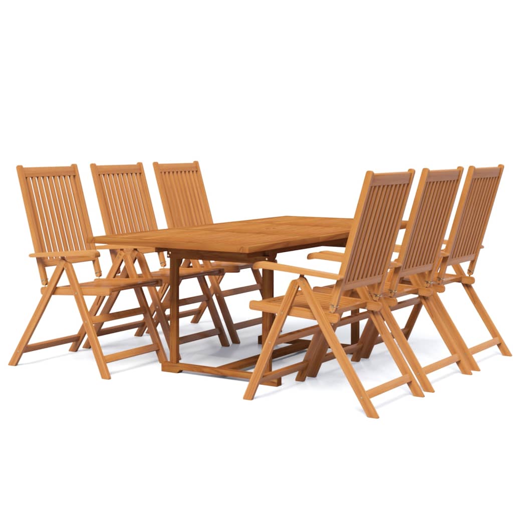 Garden Dining Set | Natural wood | Solid acacia wood | Medium | Foldable