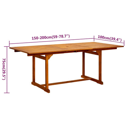 Garden Dining Set | Natural wood | Solid acacia wood | Medium | Foldable