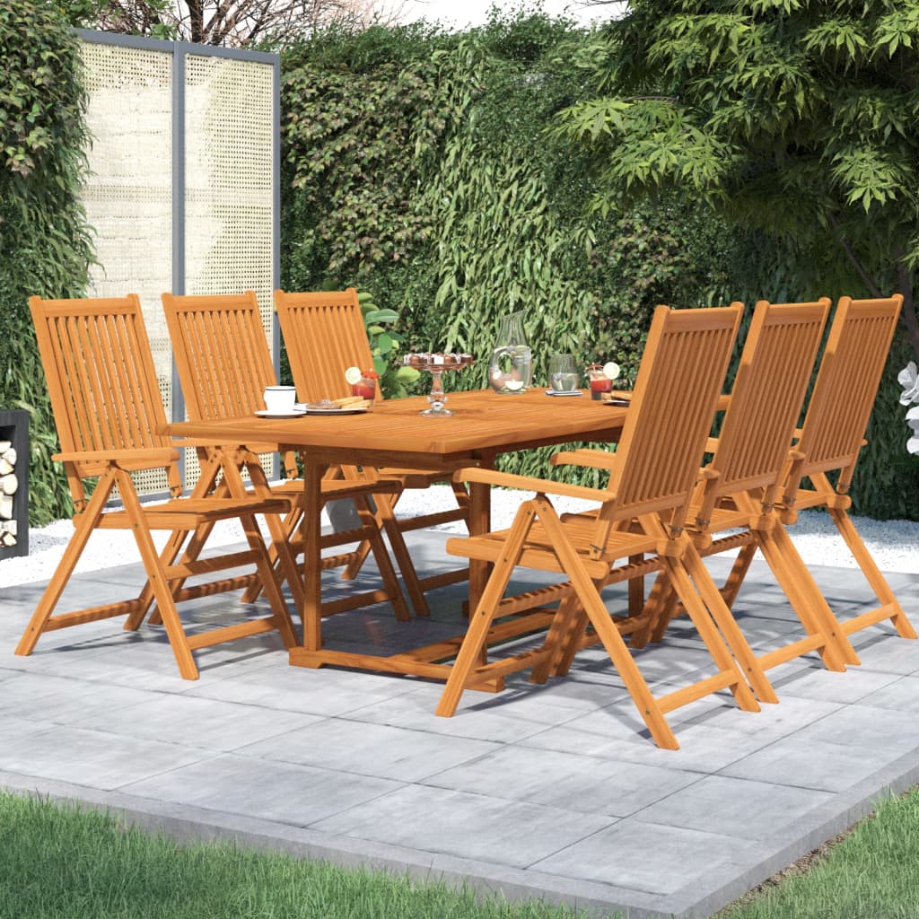 Garden Dining Set | Natural wood | Solid acacia wood | Medium | Foldable