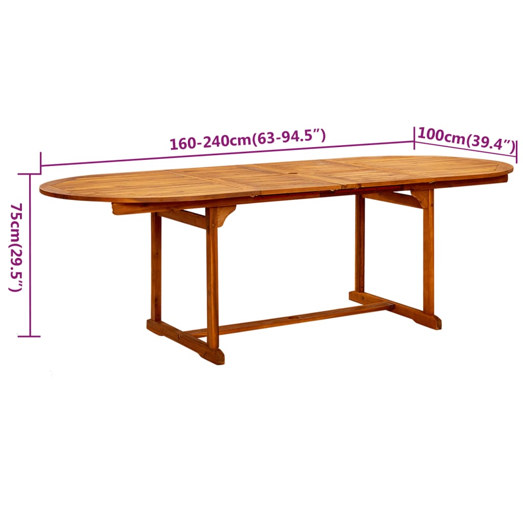 Garden Dining Set | Brown | Solid Acacia Wood | Large | Foldable