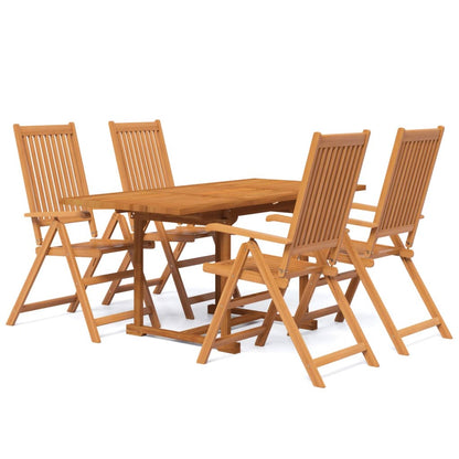 Garden Dining Set | Natural Wood | Solid Acacia Wood | 5 Piece Set