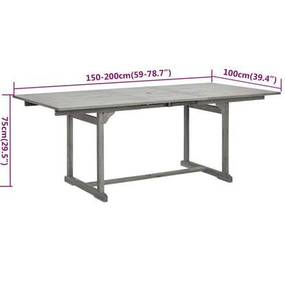 Garden Dining Set | Grey | Solid Acacia wood | Extendable |  Extendable