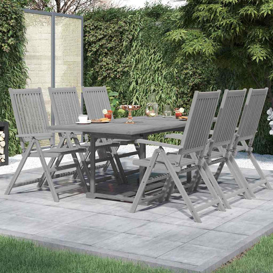 7 Piece Garden Dining Set Solid Wood Acacia