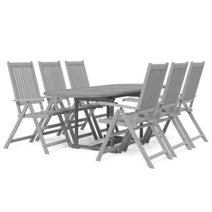 Garden Dining Set | Grey | Solid acacia wood | Standard | Extendable