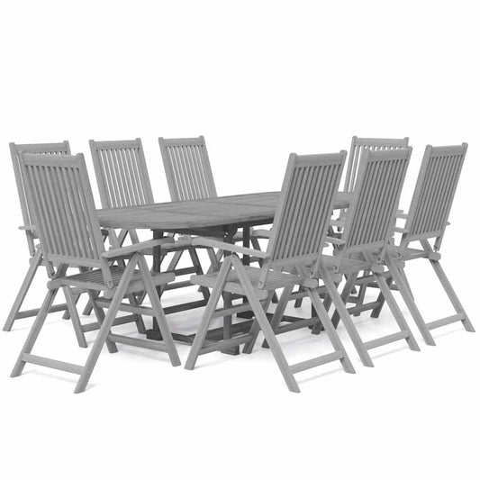 9 Piece Garden Dining Set Solid Wood Acacia