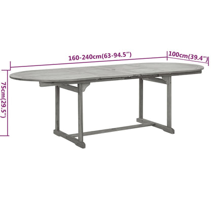 Garden Dining Set | Grey | Solid Acacia wood with grey wash finish
