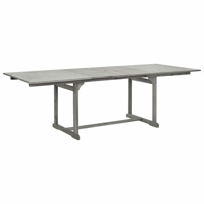 Garden Dining Set | Grey | Solid acacia wood | 7-Piece | Foldable