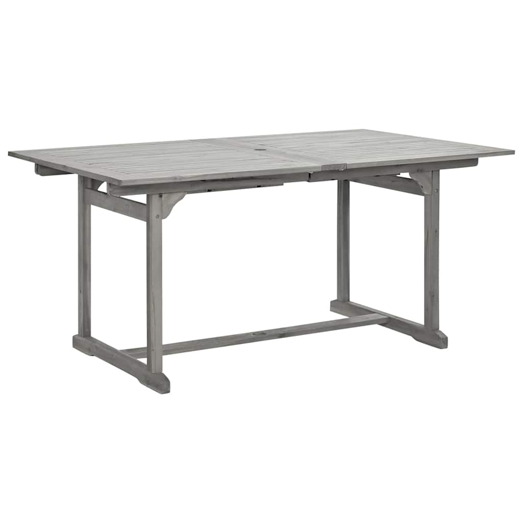 Garden Dining Set | Grey | Solid acacia wood | 7-Piece | Foldable