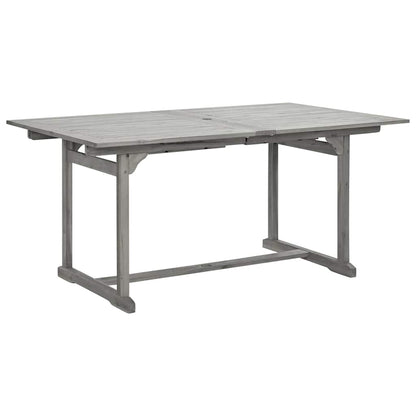 Garden Dining Set | Grey | Solid acacia wood | 7-Piece | Foldable