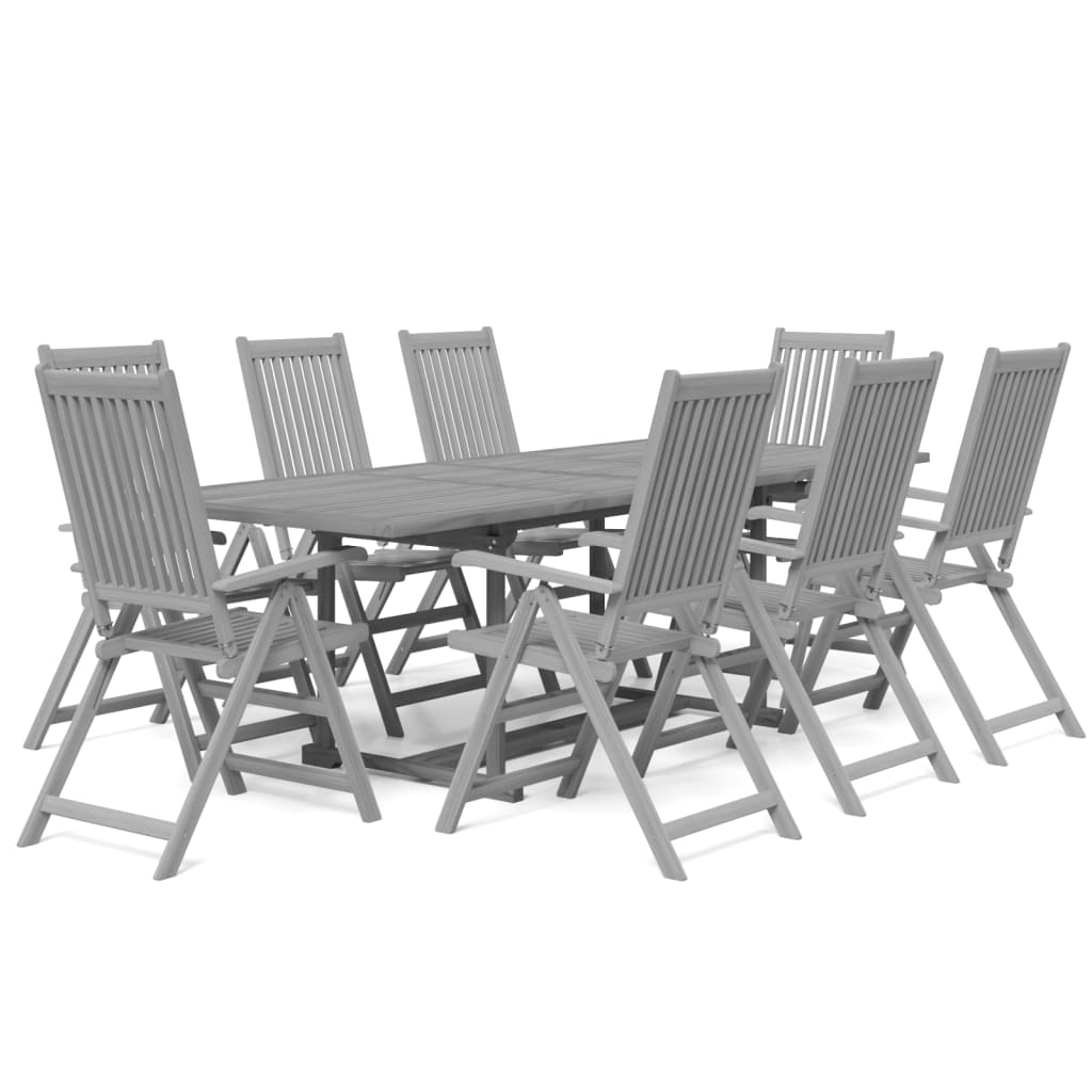 Garden Dining Set | Grey | Solid acacia wood | Standard |  Extendable
