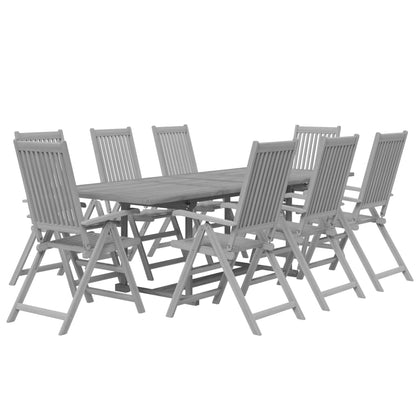 Garden Dining Set | Grey | Solid acacia wood | Standard |  Extendable