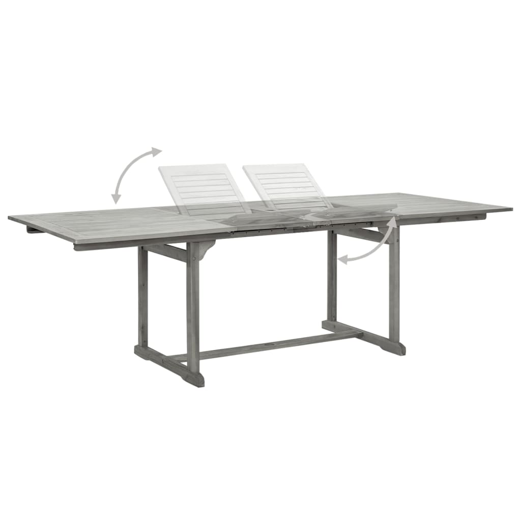 Garden Dining Set | Grey | Solid acacia wood | Standard |  Extendable