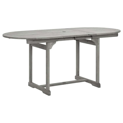 Garden Dining Set | Grey | Solid acacia wood | Medium | Extendable