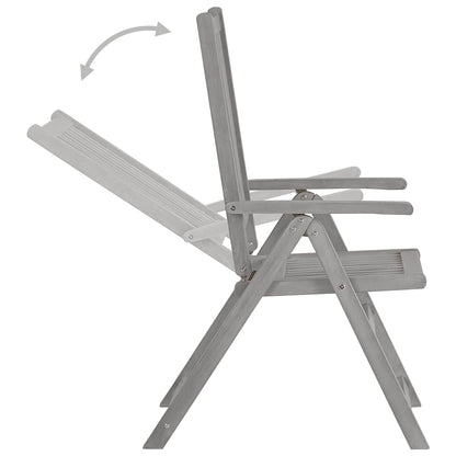 Garden Dining Set | Grey | Solid acacia wood | Medium | Extendable