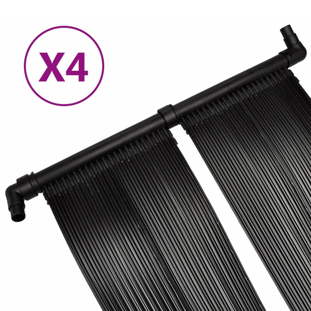 Solar Pool Heater | Set of 4 | Black | Plastic | Large