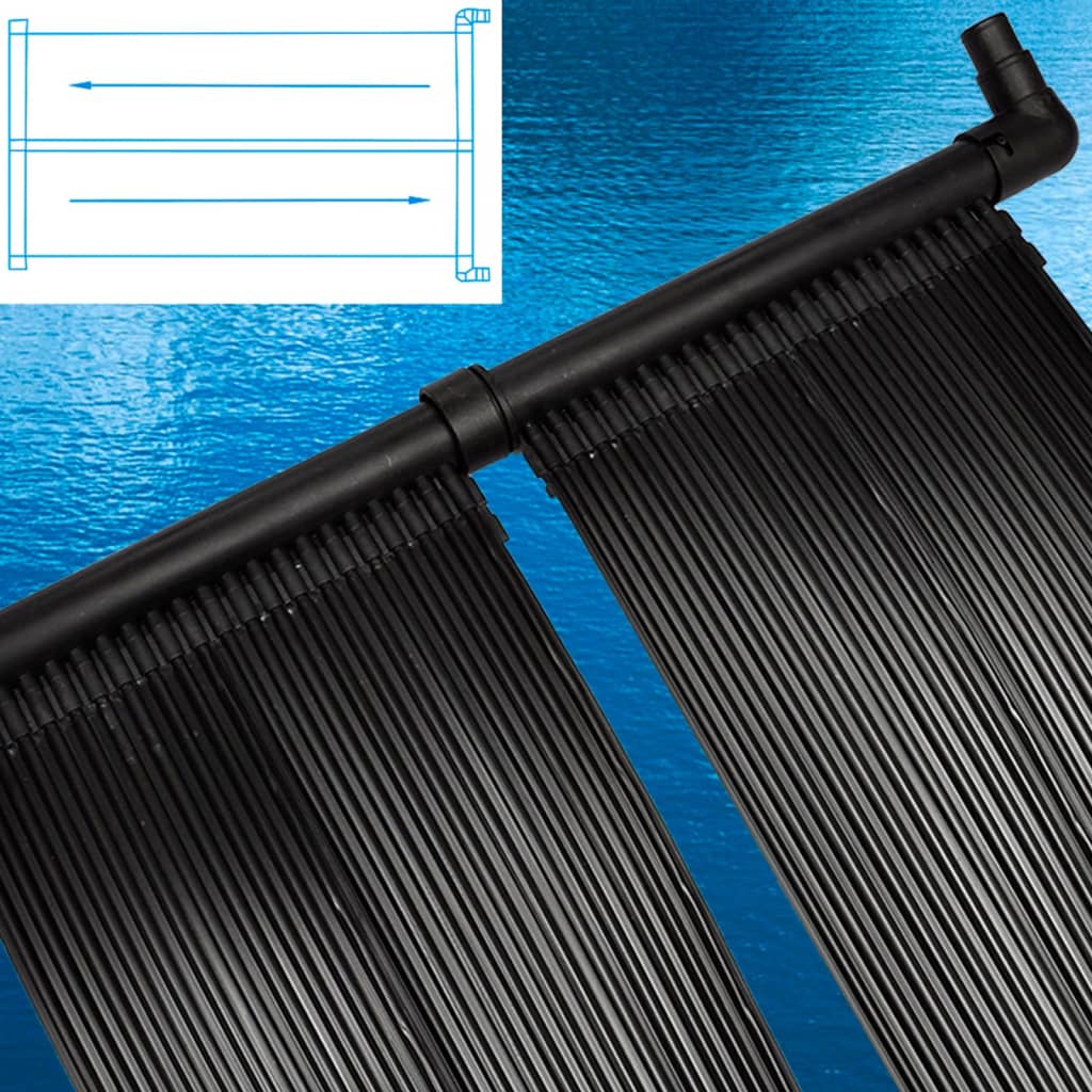 Solar Pool Heater | Set of 4 | Black | Plastic | Large