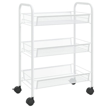 3-Tier Kitchen Trolley White 46x26x64 cm Iron