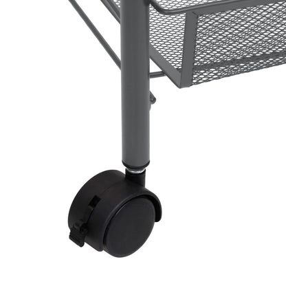 3-Tier Kitchen Trolley Grey 46x26x64 cm Iron