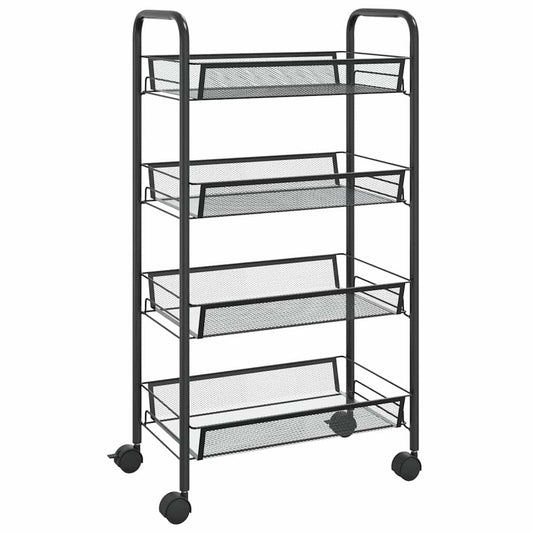 4-Tier Kitchen Trolley Black 46x26x85 cm Iron